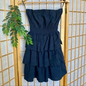🏙SOLD - NAVY RUFFLE LITTLE DRESS